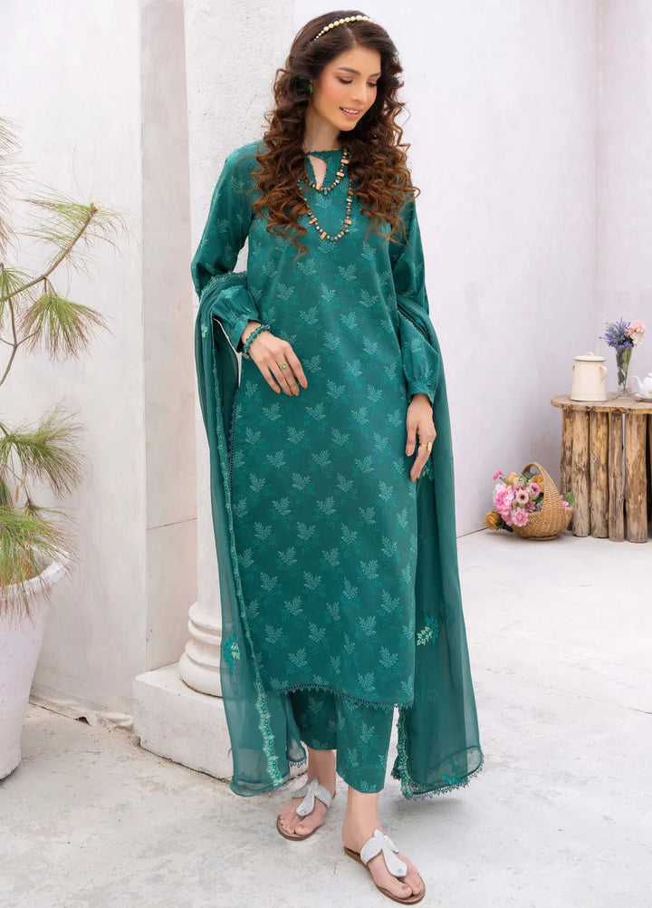 Gardenia By Humdum Embroidered Lawn Suit Unstitched 3 Piece HD24G3 D-02 - Summer Collection