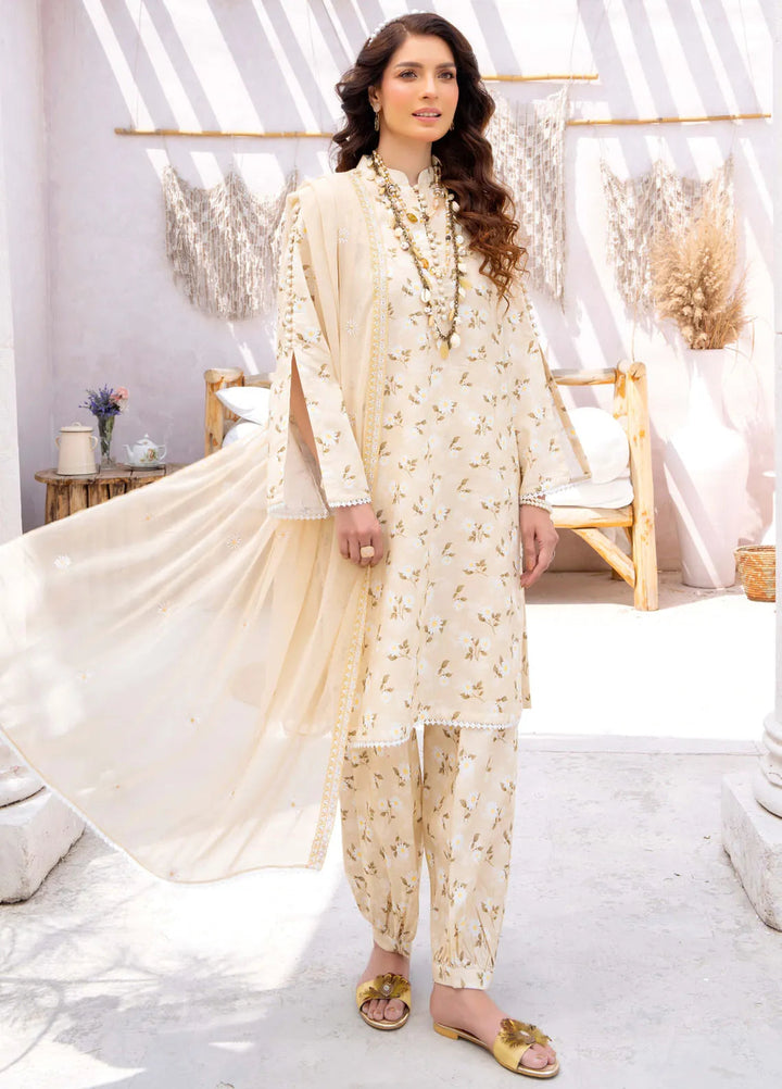 Gardenia By Humdum Embroidered Lawn Suit Unstitched 3 Piece HD24G3 D-04 - Summer Collection