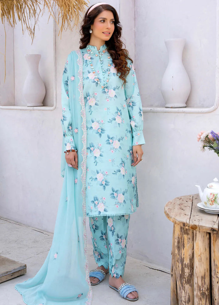 Gardenia By Humdum Embroidered Lawn Suit Unstitched 3 Piece HD24G3 D-05 - Summer Collection