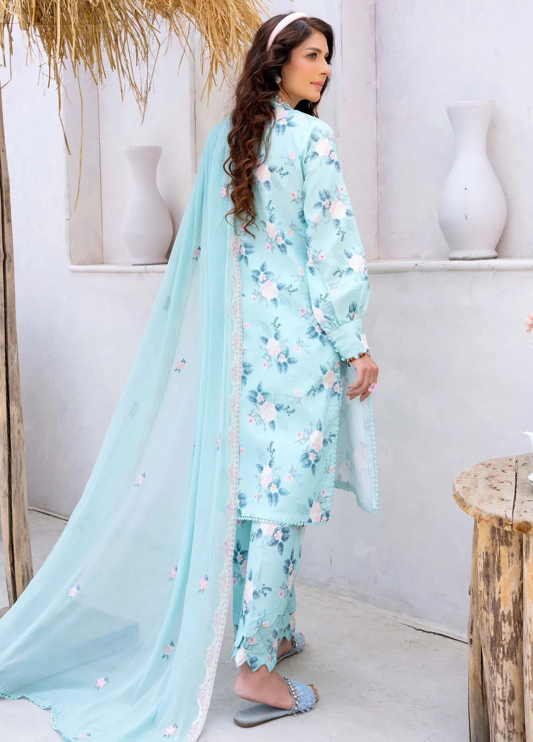 Gardenia By Humdum Embroidered Lawn Suit Unstitched 3 Piece HD24G3 D-05 - Summer Collection