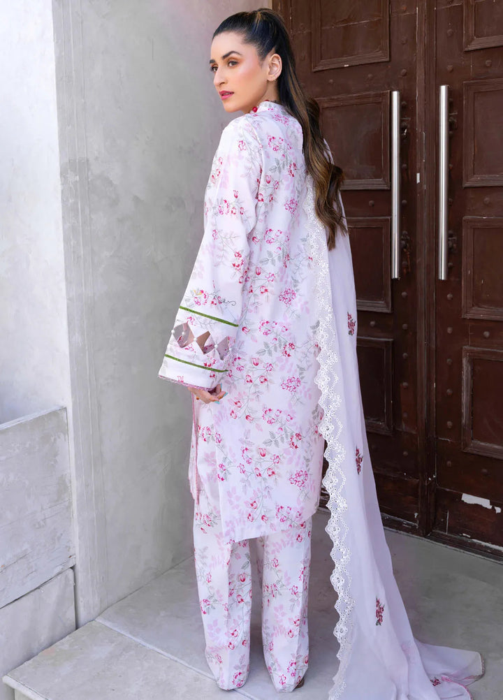Gardenia By Humdum Embroidered Lawn Suit Unstitched 3 Piece HD24G3 D-07 - Summer Collection