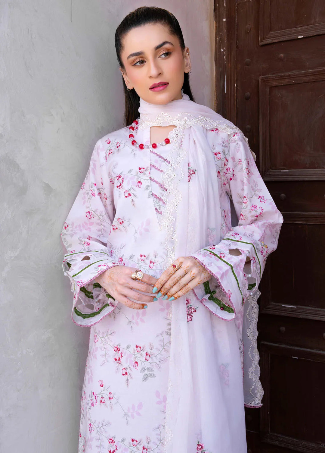 Gardenia By Humdum Embroidered Lawn Suit Unstitched 3 Piece HD24G3 D-07 - Summer Collection