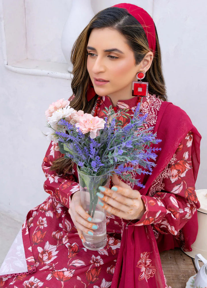 Gardenia By Humdum Embroidered Lawn Suit Unstitched 3 Piece HD24G3 D-09 - Summer Collection
