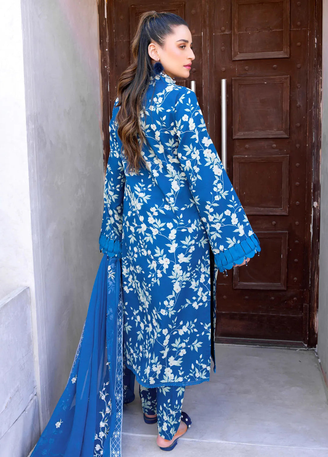 Gardenia By Humdum Embroidered Lawn Suit Unstitched 3 Piece HD24G3 D-10 - Summer Collection