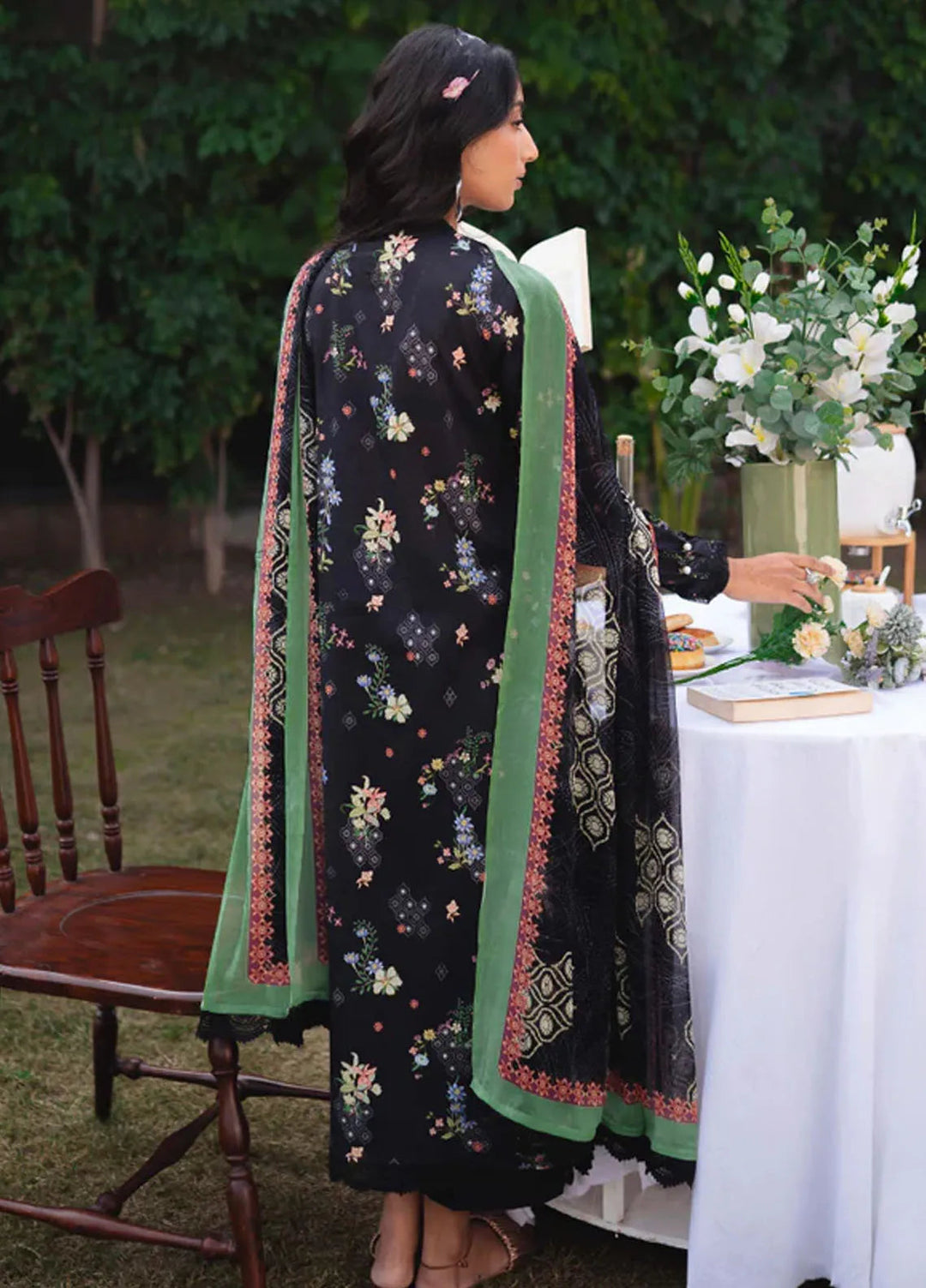 Gardenia By Humdum Embroidered Lawn Suit Unstitched 3 Piece HD24GS PLG 01 - Spring Summer Collection