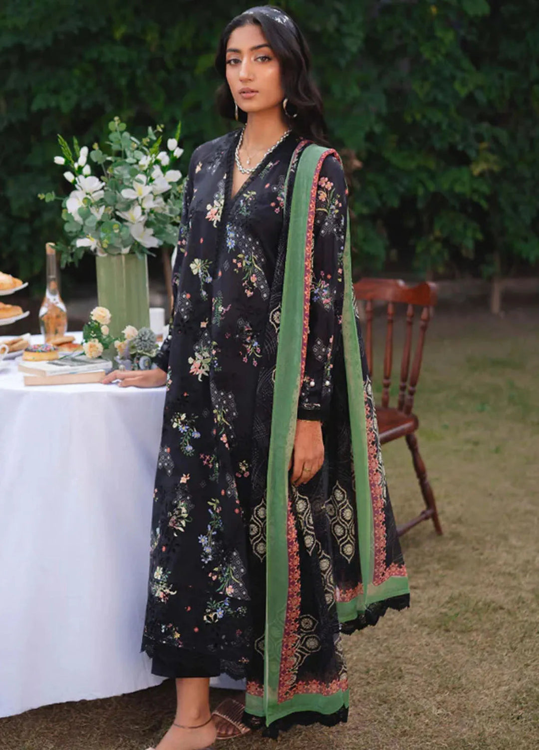 Gardenia By Humdum Embroidered Lawn Suit Unstitched 3 Piece HD24GS PLG 01 - Spring Summer Collection