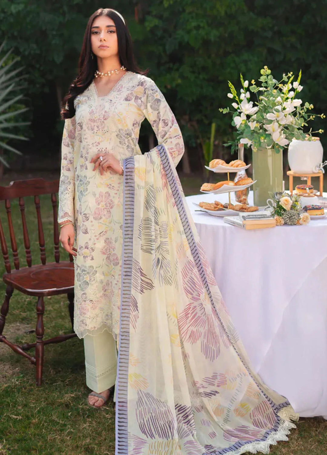 Gardenia By Humdum Embroidered Lawn Suit Unstitched 3 Piece HD24GS PLG 05 - Spring Summer Collection