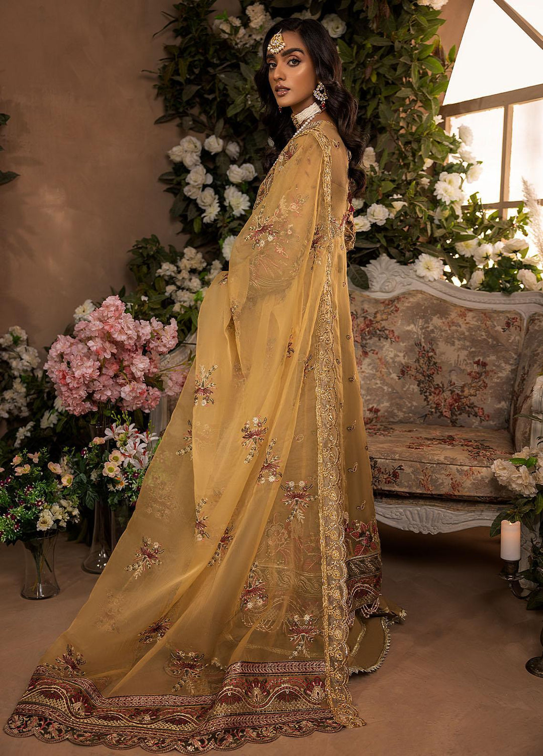 Humdum Collection Gardenia By Humdum Embroidered Organza Suits Unstitched 4 Piece HD22G ...