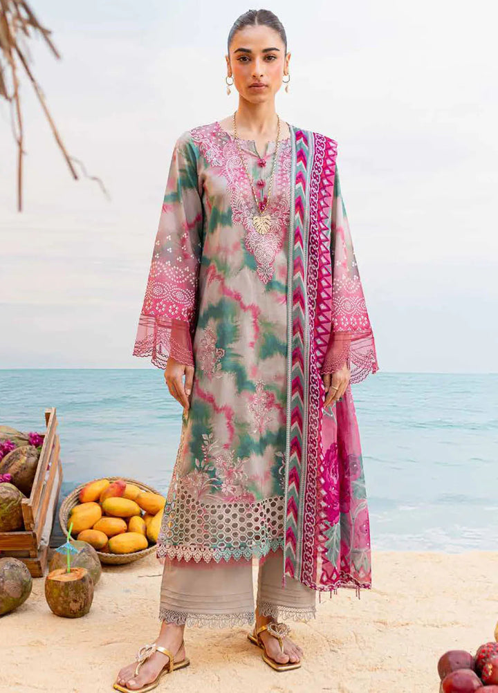 Gardenia By Nureh Chikankari Lawn Suit Unstitched 3 Piece NU24GU NS-137 - Summer Collection
