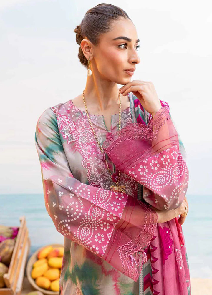 Gardenia By Nureh Chikankari Lawn Suit Unstitched 3 Piece NU24GU NS-137 - Summer Collection