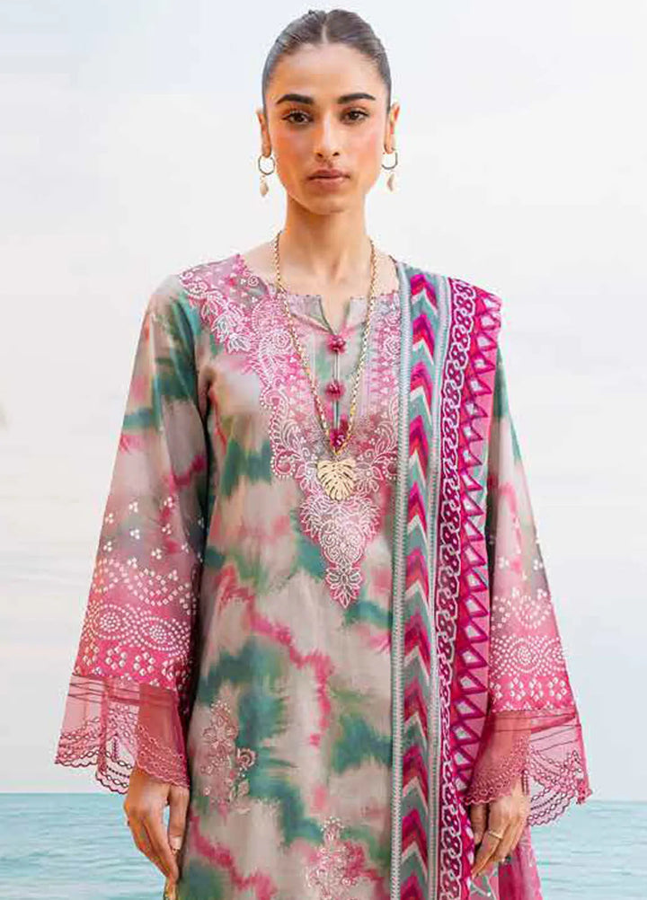 Gardenia By Nureh Chikankari Lawn Suit Unstitched 3 Piece NU24GU NS-137 - Summer Collection