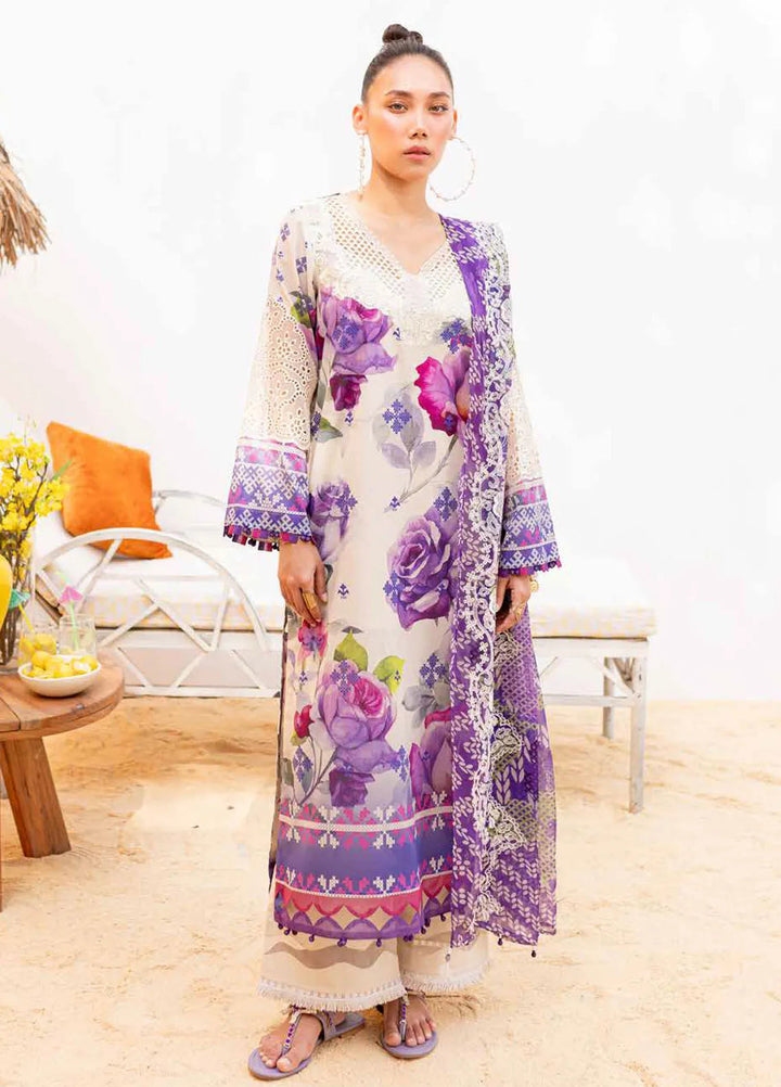 Gardenia By Nureh Chikankari Lawn Suit Unstitched 3 Piece NU24GU NS-138 - Summer Collection