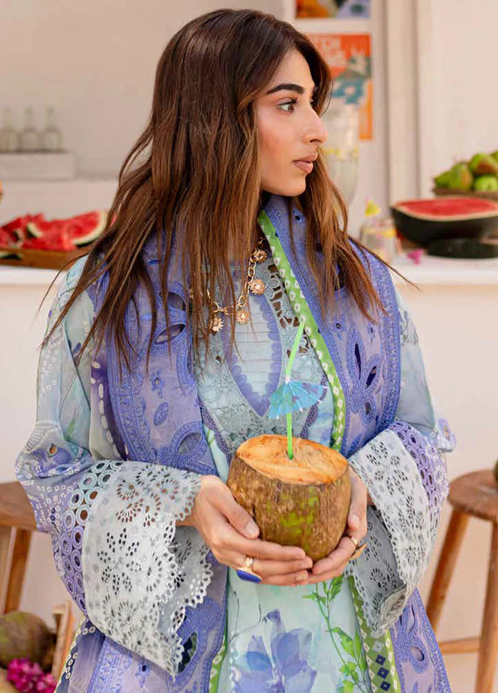 Gardenia By Nureh Embroidered Lawn Suit Unstitched 3 Piece NU24GU NS-130 - Summer Collection