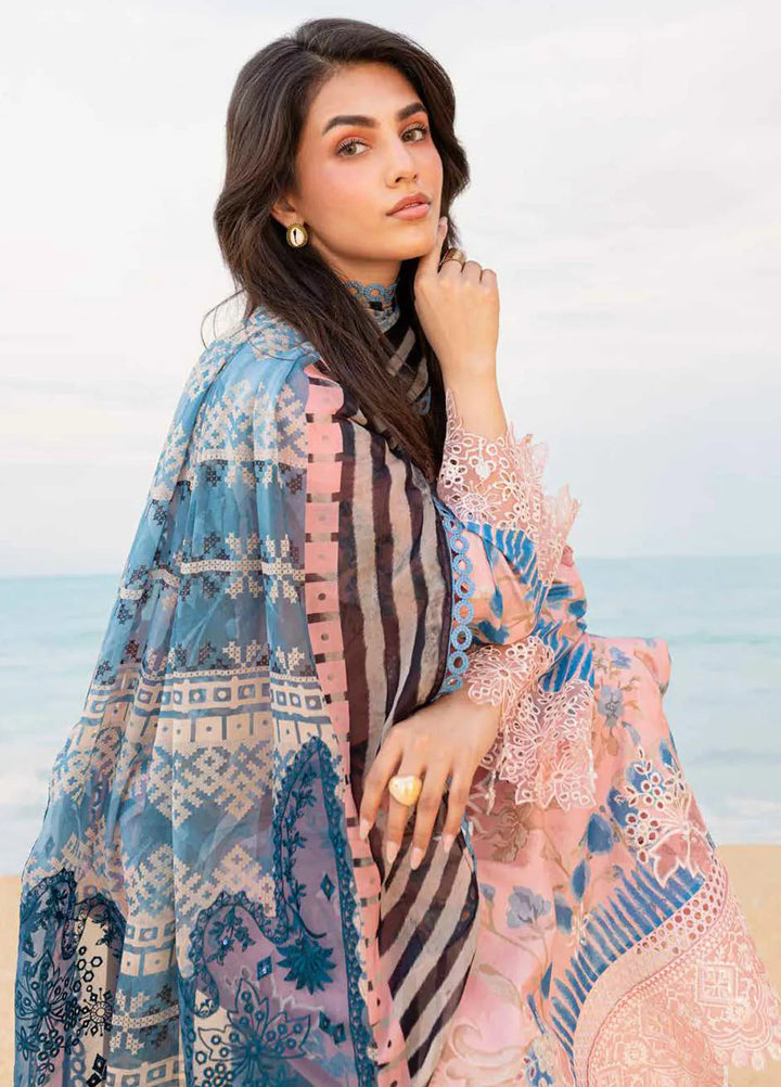 Gardenia By Nureh Embroidered Lawn Suit Unstitched 3 Piece NU24GU NS-132 - Summer Collection