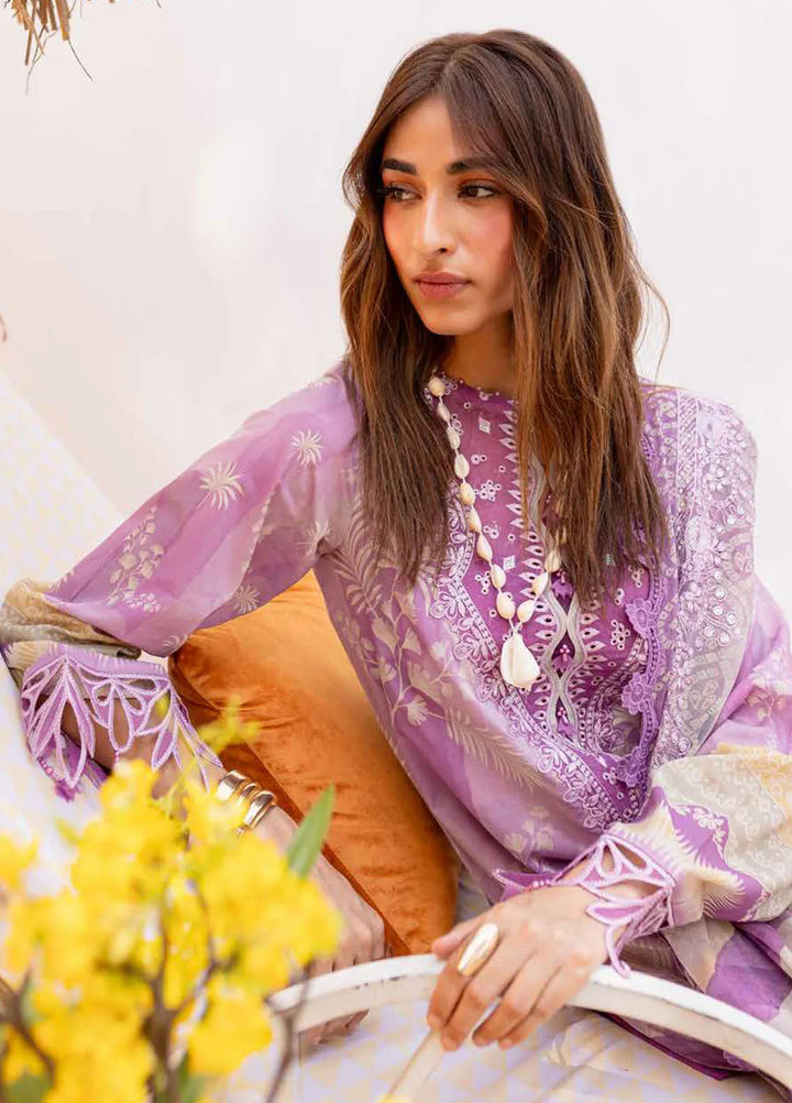 Gardenia By Nureh Embroidered Lawn Suit Unstitched 3 Piece NU24GU NS-134 - Summer Collection