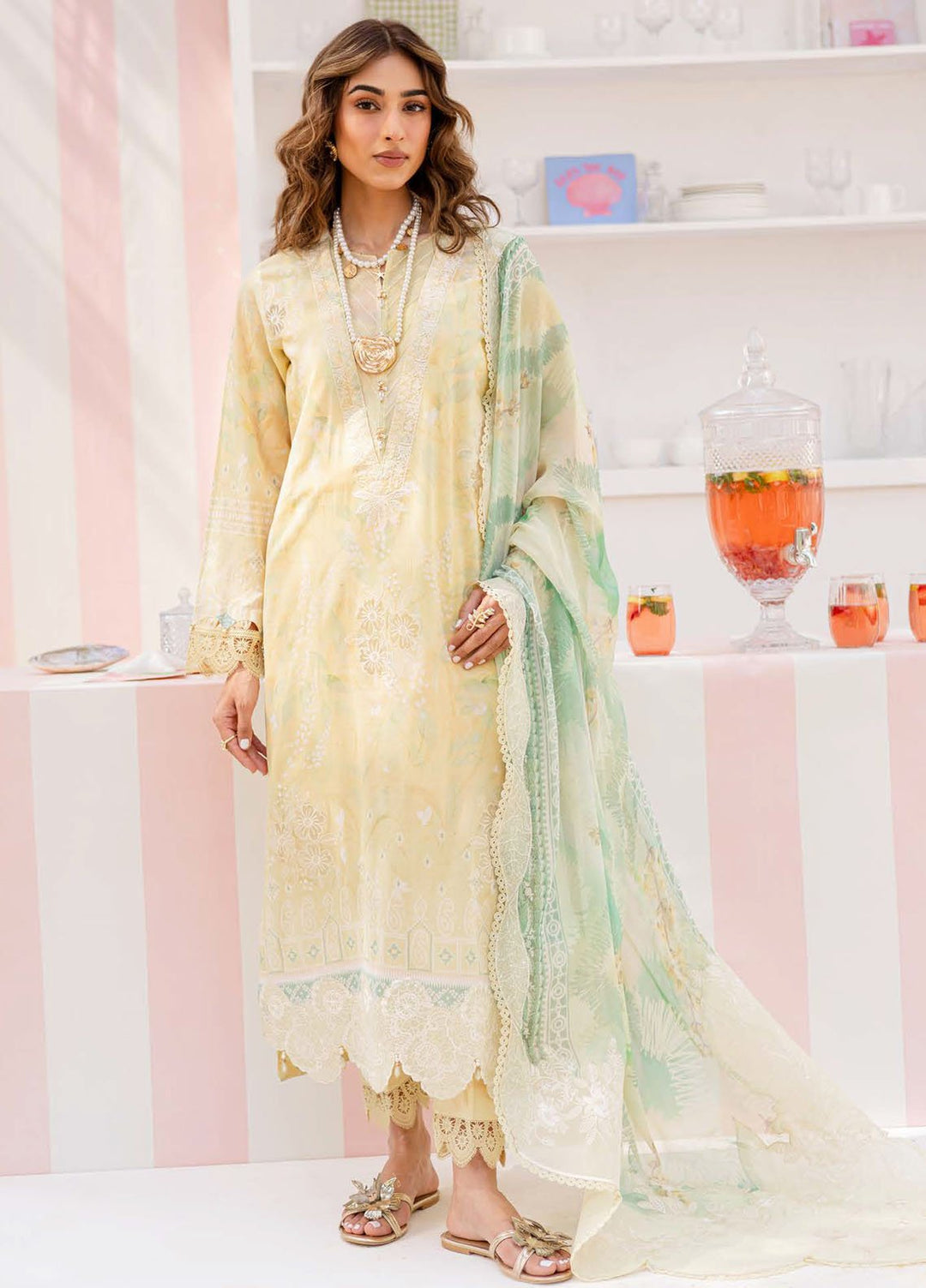 Gardenia by Nureh Embroidered N Printed Lawn Suits Unstitched 3 Piece NU25GEP NSG-188 - Summer Collection
