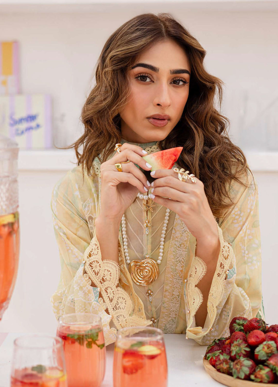 Gardenia by Nureh Embroidered N Printed Lawn Suits Unstitched 3 Piece NU25GEP NSG-188 - Summer Collection