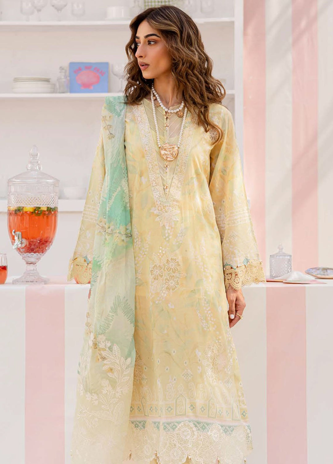 Gardenia by Nureh Embroidered N Printed Lawn Suits Unstitched 3 Piece NU25GEP NSG-188 - Summer Collection
