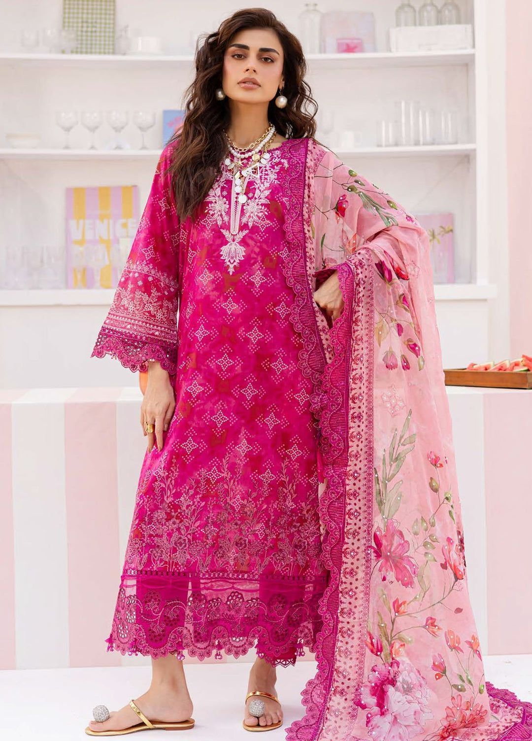 Gardenia by Nureh Embroidered N Printed Lawn Suits Unstitched 3 Piece NU25GEP NSG-189 - Summer Collection