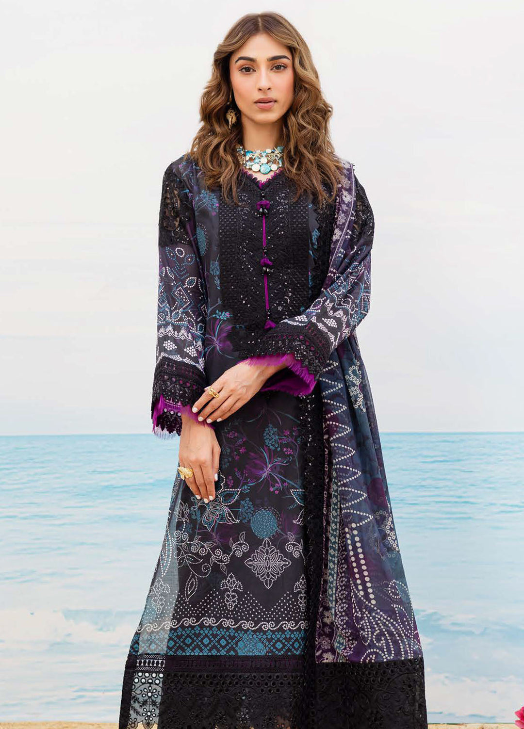 Gardenia by Nureh Embroidered N Printed Lawn Suits Unstitched 3 Piece NU25GEP NSG-193 - Summer Collection