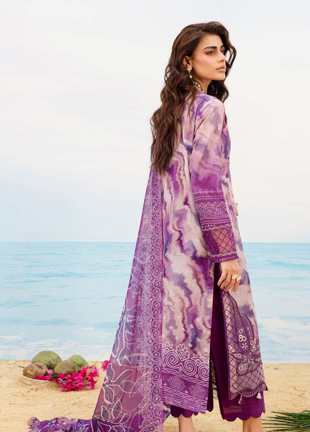 Gardenia by Nureh Embroidered N Printed Lawn Suits Unstitched 3 Piece NU25GEP NSG-196 - Summer Collection