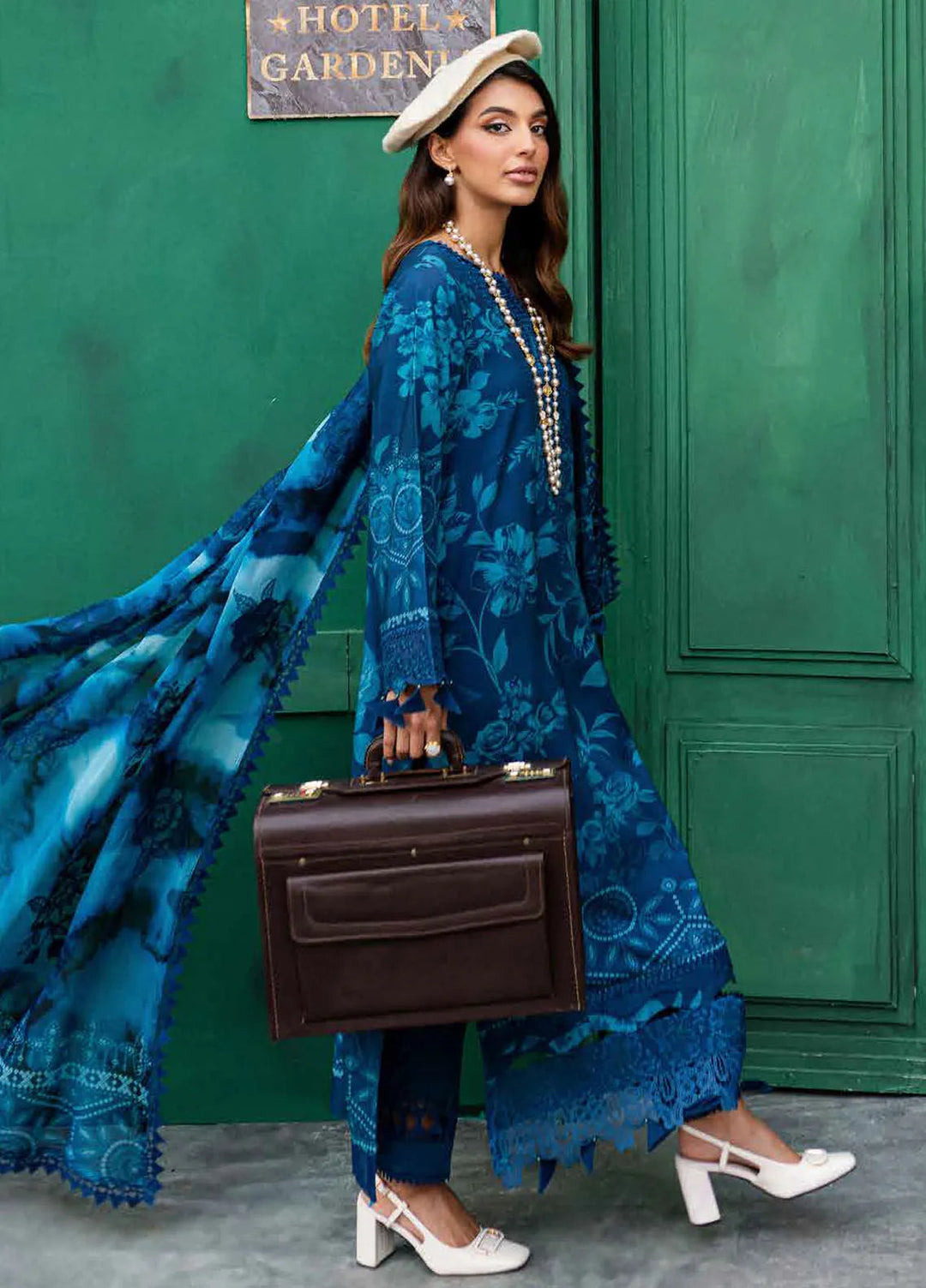 Gardenia By Nureh Embroidered Slub Suit Unstitched 3 Piece NU24GW NSG-161 - Winter Collection