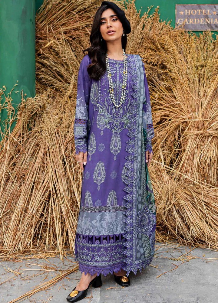 Gardenia By Nureh Embroidered Slub Suit Unstitched 3 Piece NU24GW NSG-162 - Winter Collection