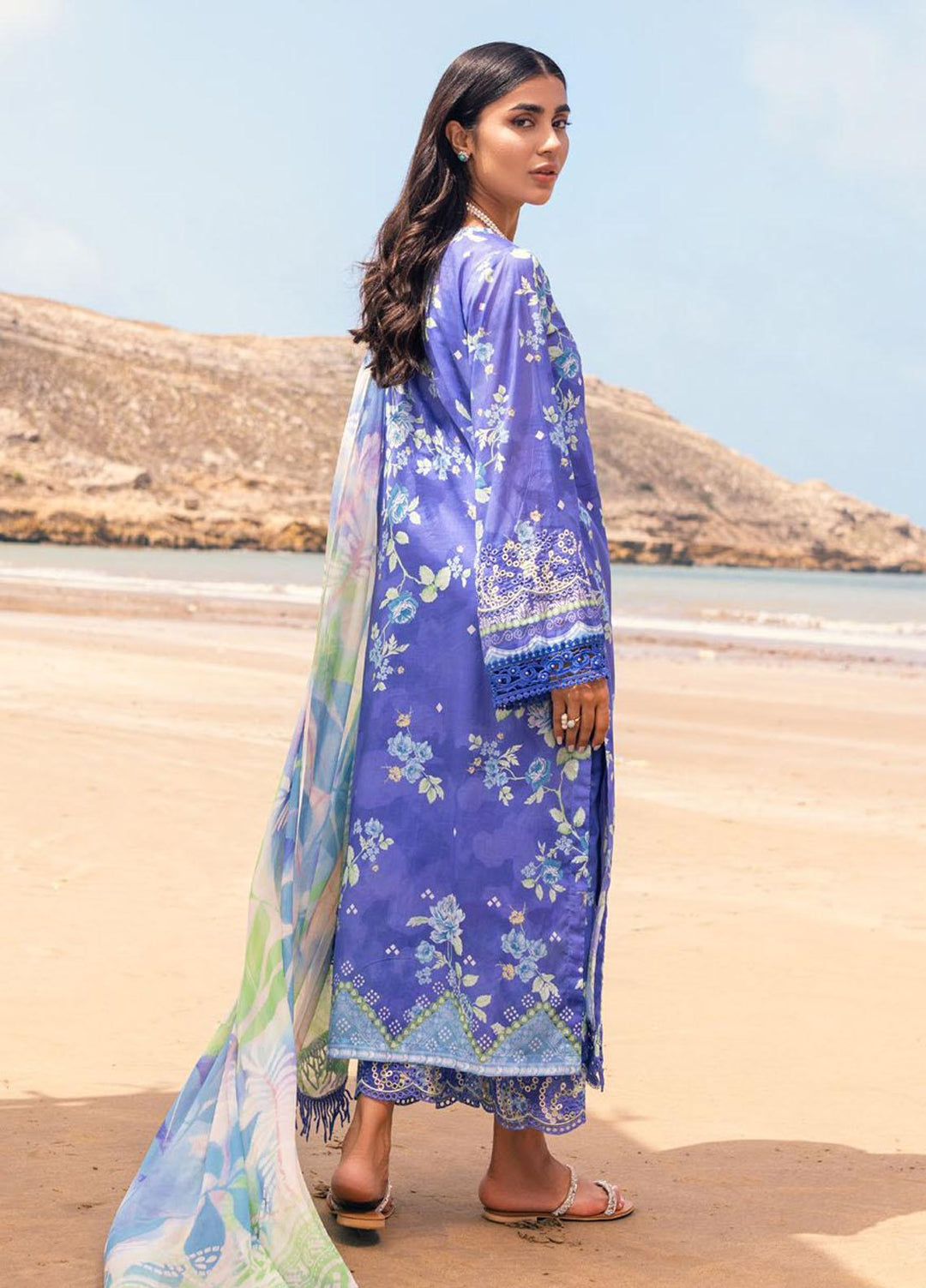 Gardenia By Nureh Embroidered Chikankari Lawn Suits Unstitched 3 Piece NU23GC NSG-109 - Summer Collection