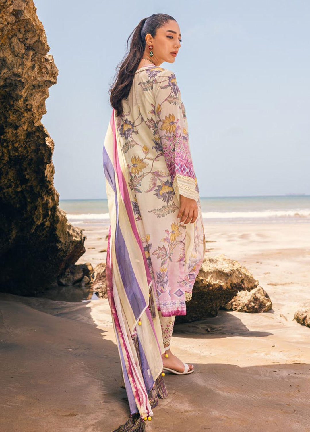 Gardenia By Nureh Embroidered Chikankari Lawn Suits Unstitched 3 Piece NU23GC NSG-110 - Summer Collection