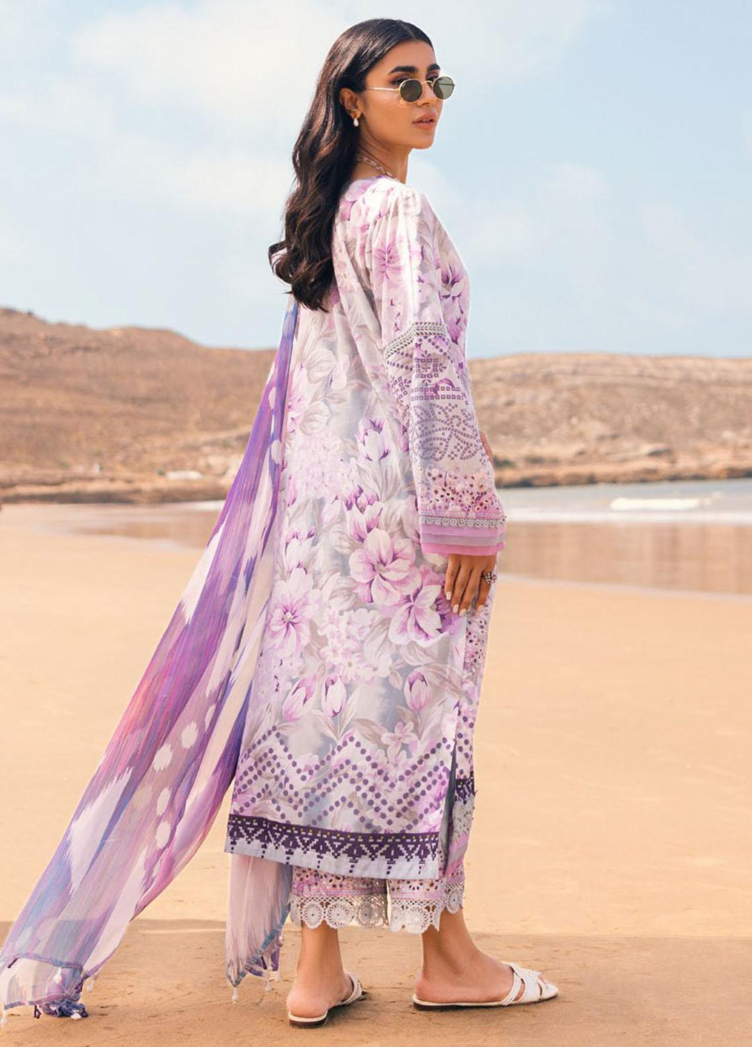 Gardenia By Nureh Embroidered Chikankari Lawn Suits Unstitched 3 Piece NU23GC NSG-111 - Summer Collection