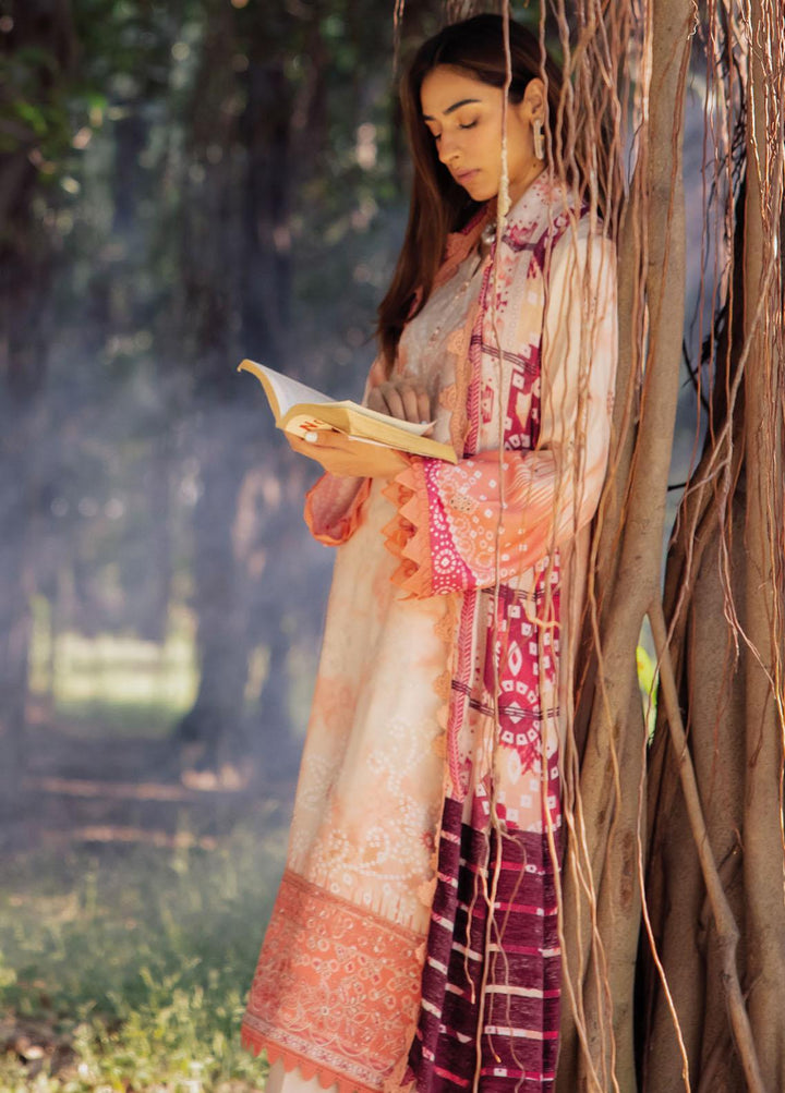 Gardenia By Nureh Embroidered Leather Peach Suits Unstitched 3 Piece NU23LP NSG-135 - Winter Collection