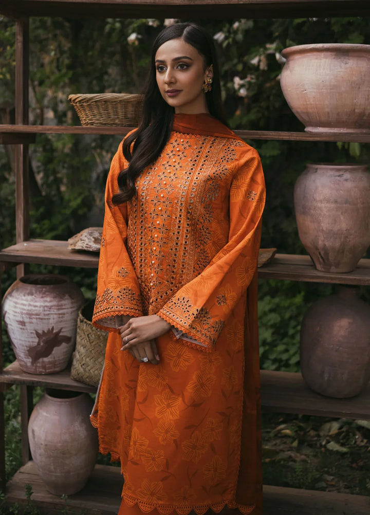 Gardenia Printkari by Humdum Embroidered Lawn Suits Unstitched 3 Piece HD24G D-02 - Summer Collection
