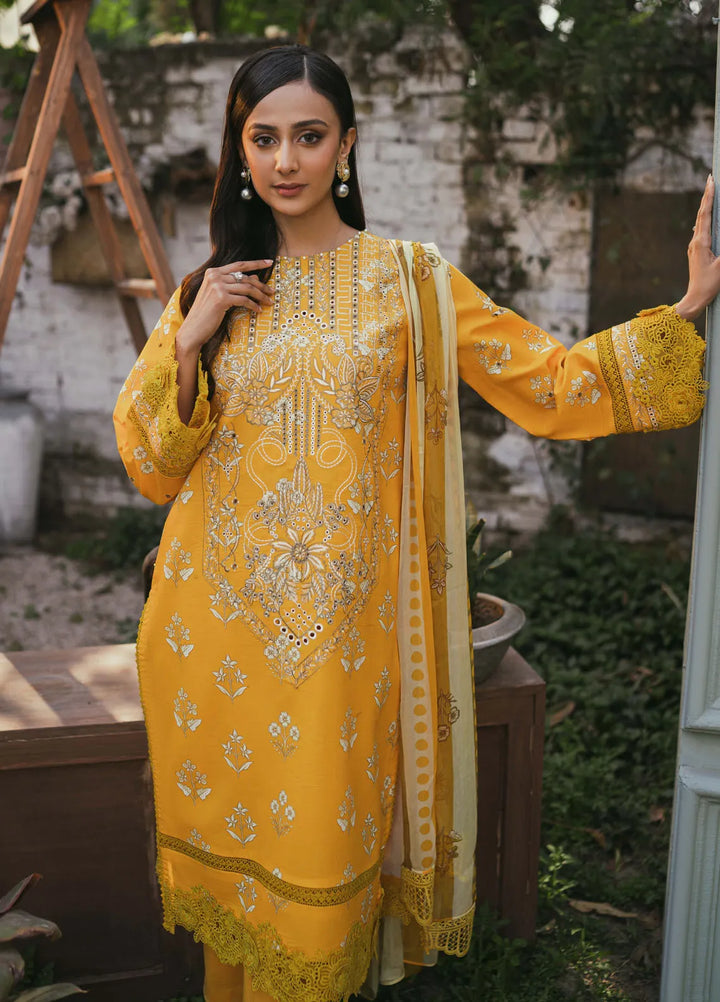 Gardenia Printkari by Humdum Embroidered Lawn Suits Unstitched 3 Piece HD24G D-05 - Summer Collection