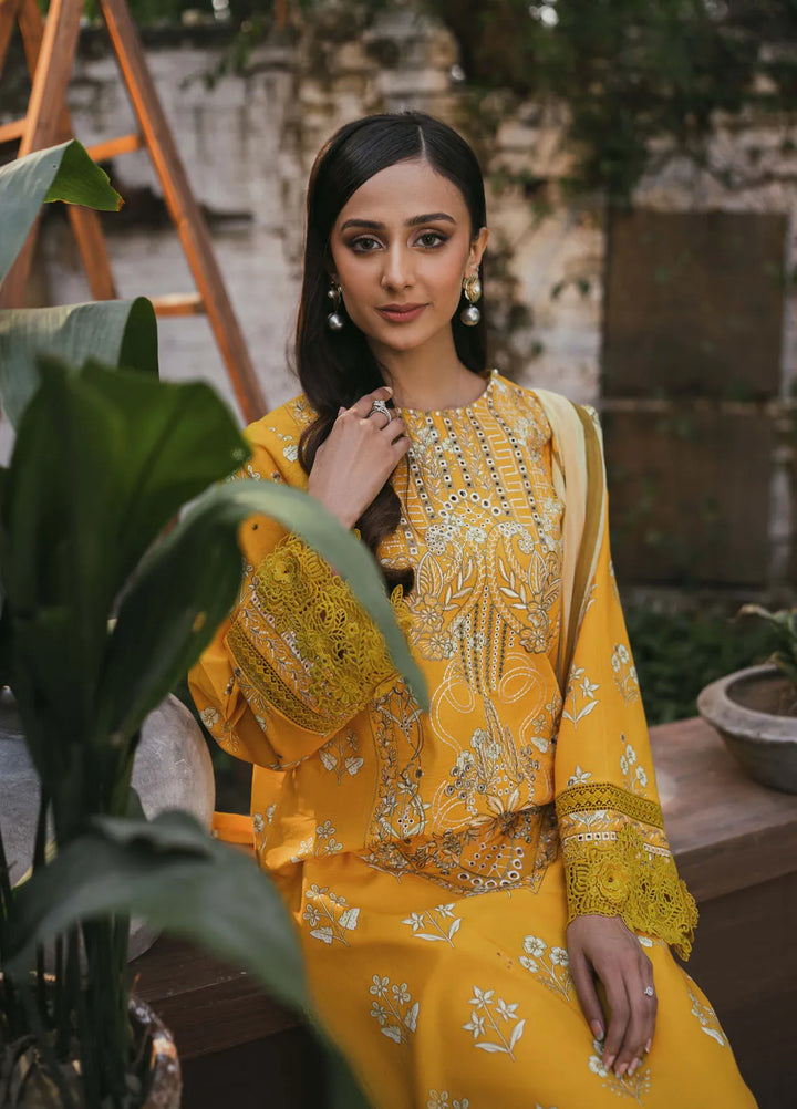 Gardenia Printkari by Humdum Embroidered Lawn Suits Unstitched 3 Piece HD24G D-05 - Summer Collection