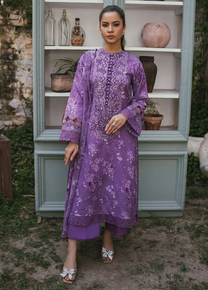 Gardenia Printkari by Humdum Embroidered Lawn Suits Unstitched 3 Piece HD24G D-08 - Summer Collection