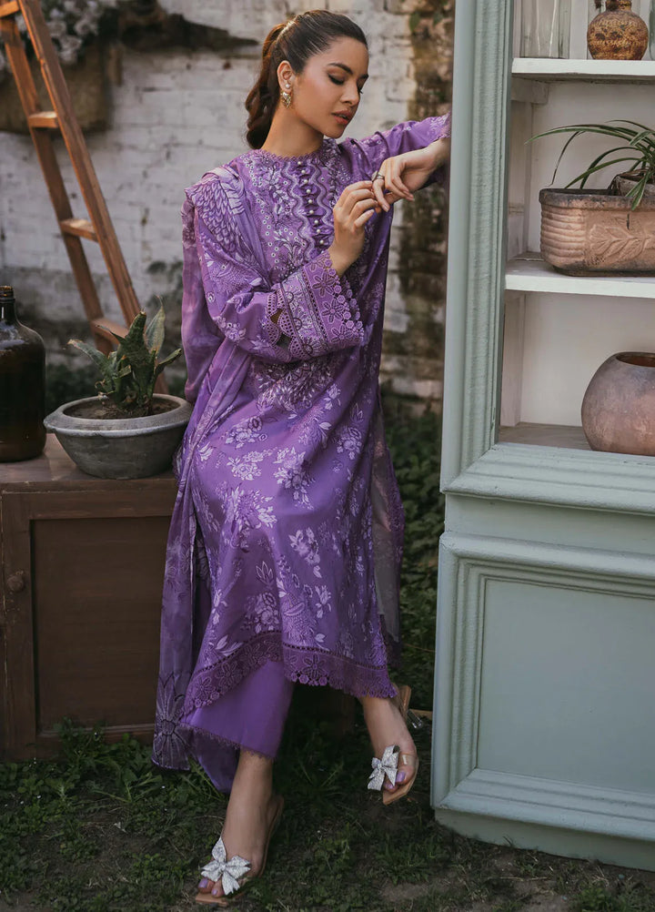 Gardenia Printkari by Humdum Embroidered Lawn Suits Unstitched 3 Piece HD24G D-08 - Summer Collection