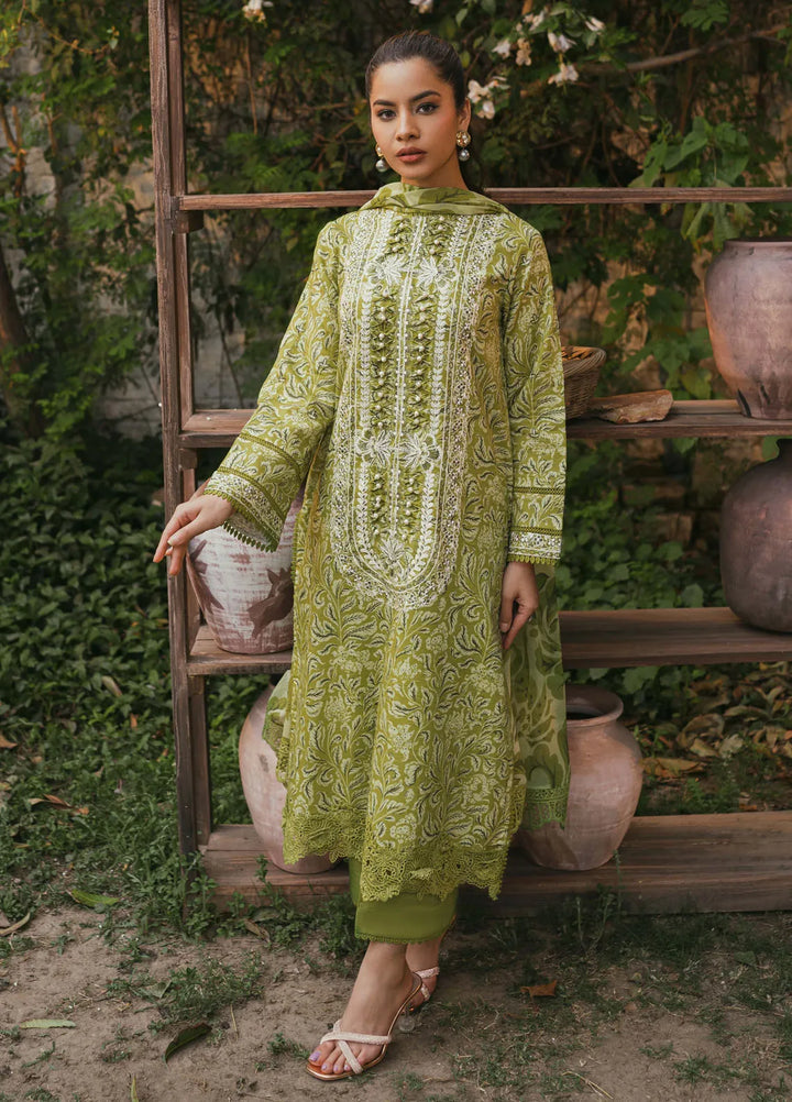 Gardenia Printkari by Humdum Embroidered Lawn Suits Unstitched 3 Piece HD24G D-09 - Summer Collection