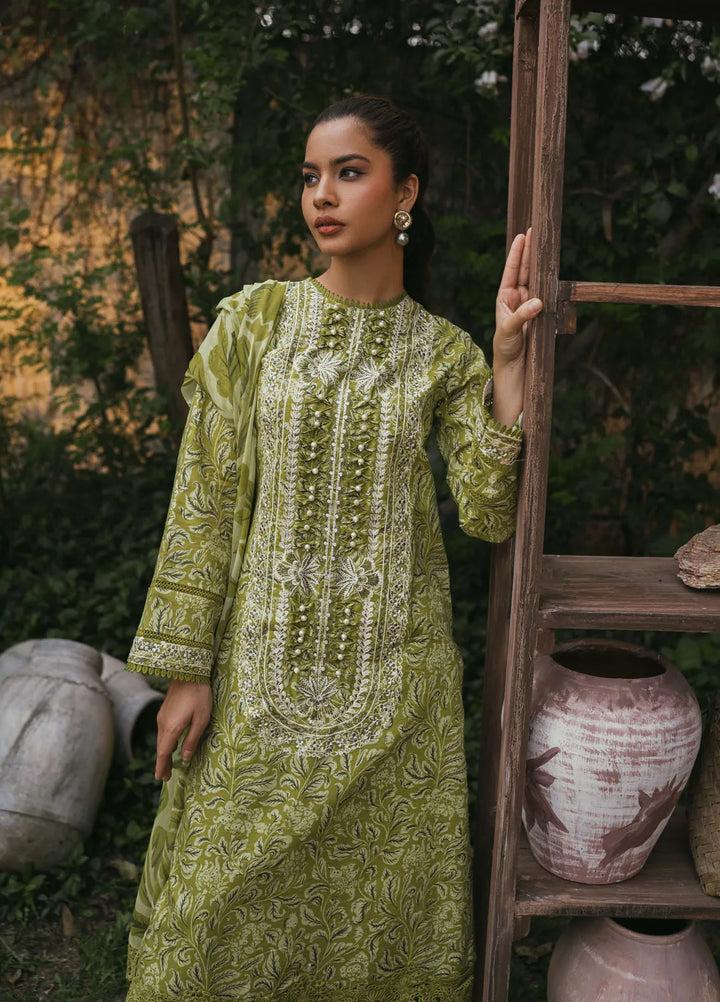 Gardenia Printkari by Humdum Embroidered Lawn Suits Unstitched 3 Piece HD24G D-09 - Summer Collection