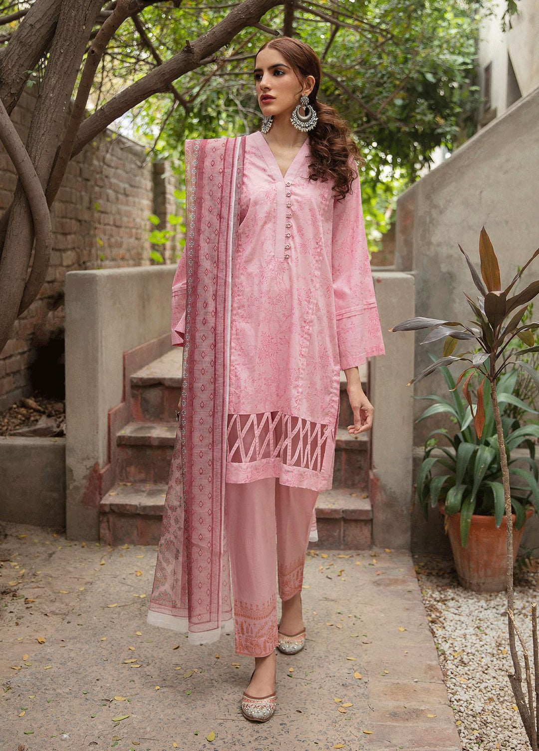 Garnet Clothing Pret Luxury Pret Screen Printed Lawn Shirt GUL