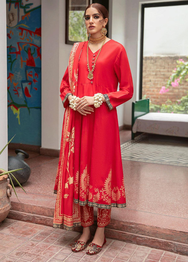 Garnet Clothing Pret Luxury Pret Screen Printed Lawn Shirt MARJAAN