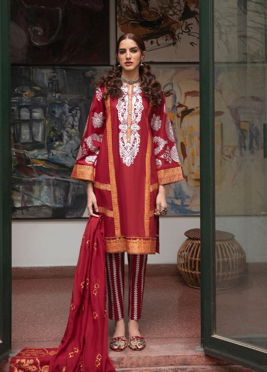 Garnet Clothing Pret Luxury Pret Screen Printed Lawn Shirt BARQ
