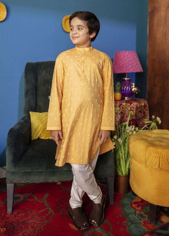 Garnet Clothing Pret Cotton Festive Pret Boys Kurta Pajama -  Golden Hour