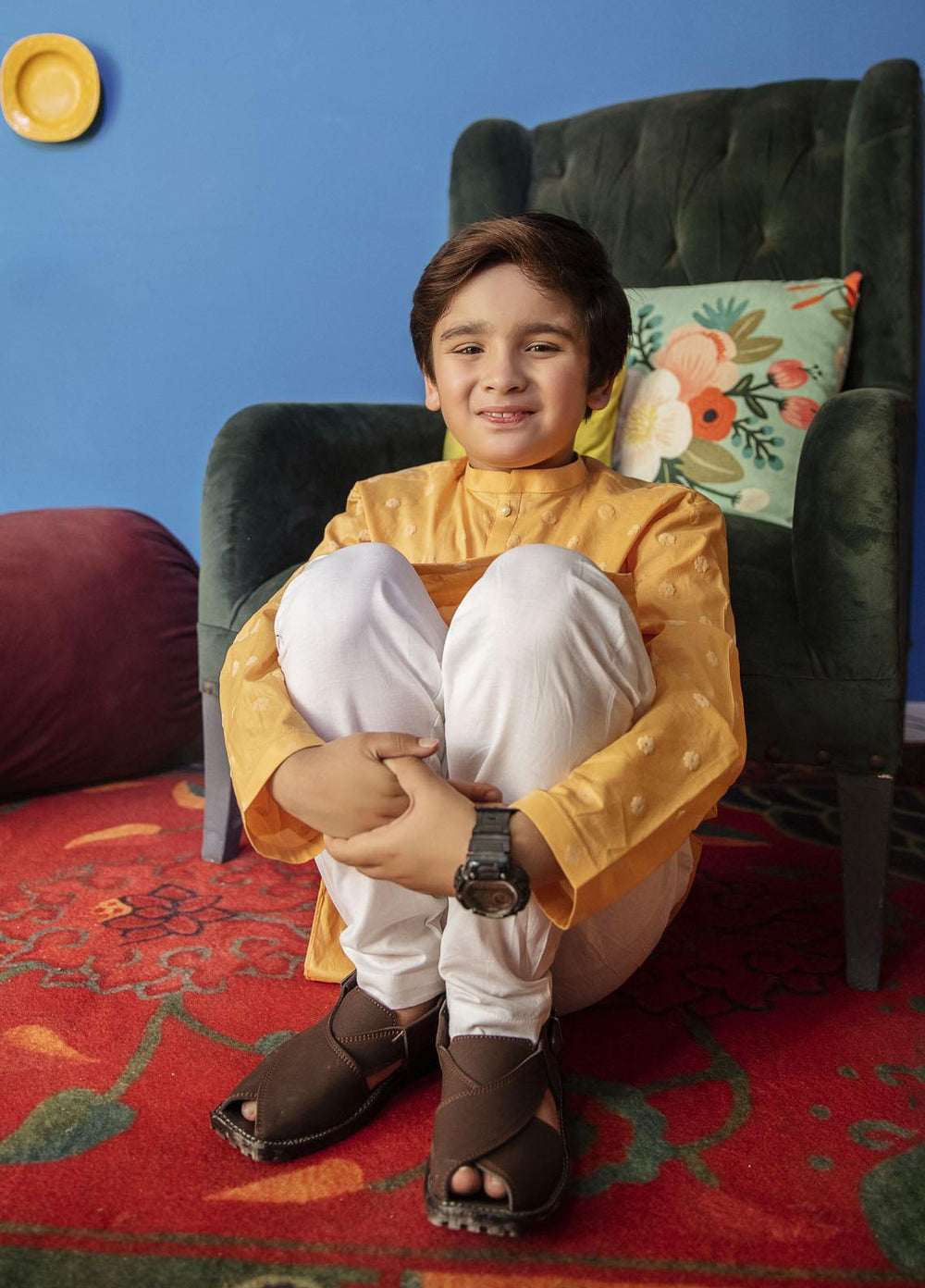 Garnet Clothing Pret Cotton Festive Pret Boys Kurta Pajama -  Golden Hour
