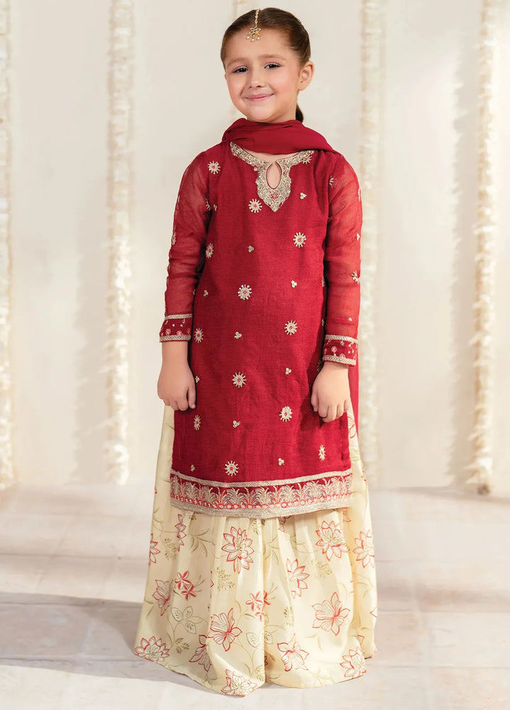 Garnet Clothing Pret Embroidered Cotton Net 3 Piece Suit Muskaan