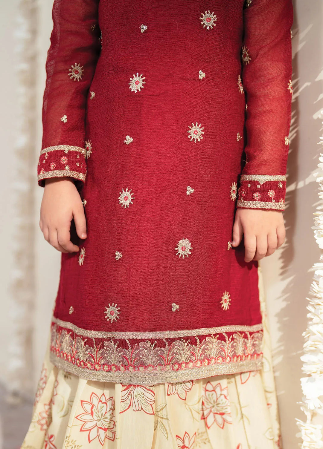 Garnet Clothing Pret Embroidered Cotton Net 3 Piece Suit Muskaan