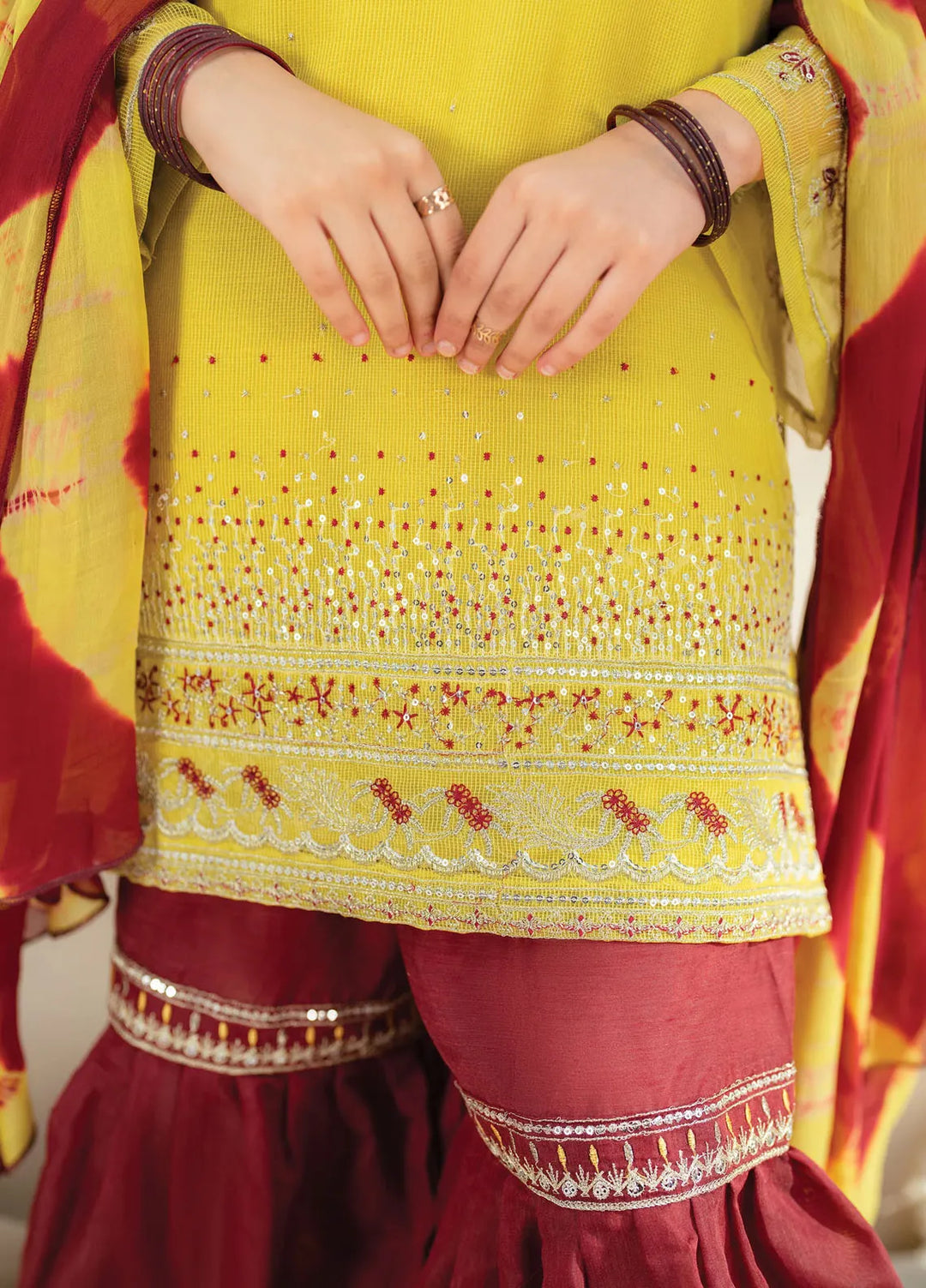 Garnet Clothing Pret Embroidered Khaadi Net 3 Piece Suit Diya