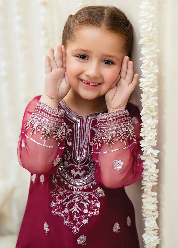 Garnet Clothing Pret Embroidered Organza 2 Piece Suit Mehroon