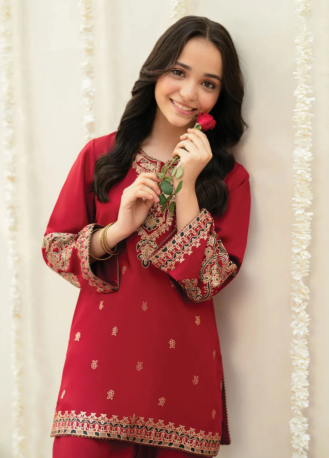 Garnet Clothing Pret Printed Viscose 3 Piece Suit Gull
