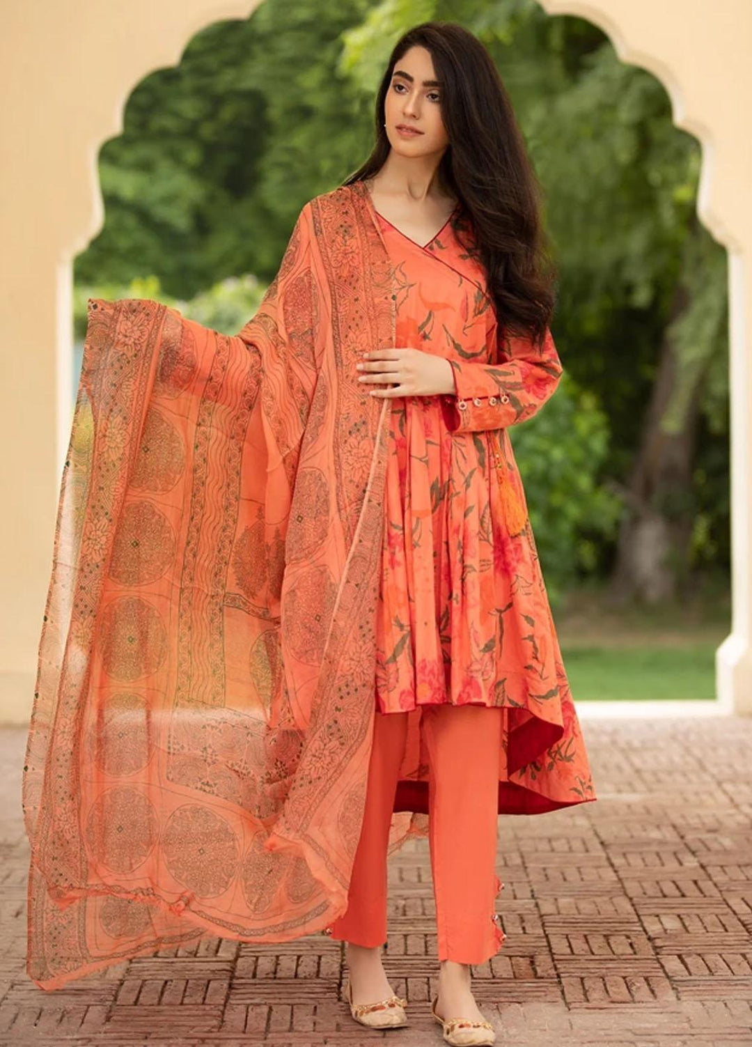 Garnet Clothing Pret Screen Printed Cotton Pret 2 Piece Suit MAGNOLIA
