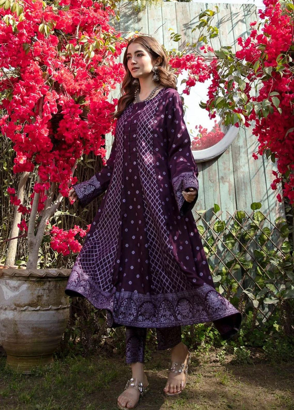 Garnet Clothing Pret Luxury Pret Screen Printed Lawn Frock HAYAT